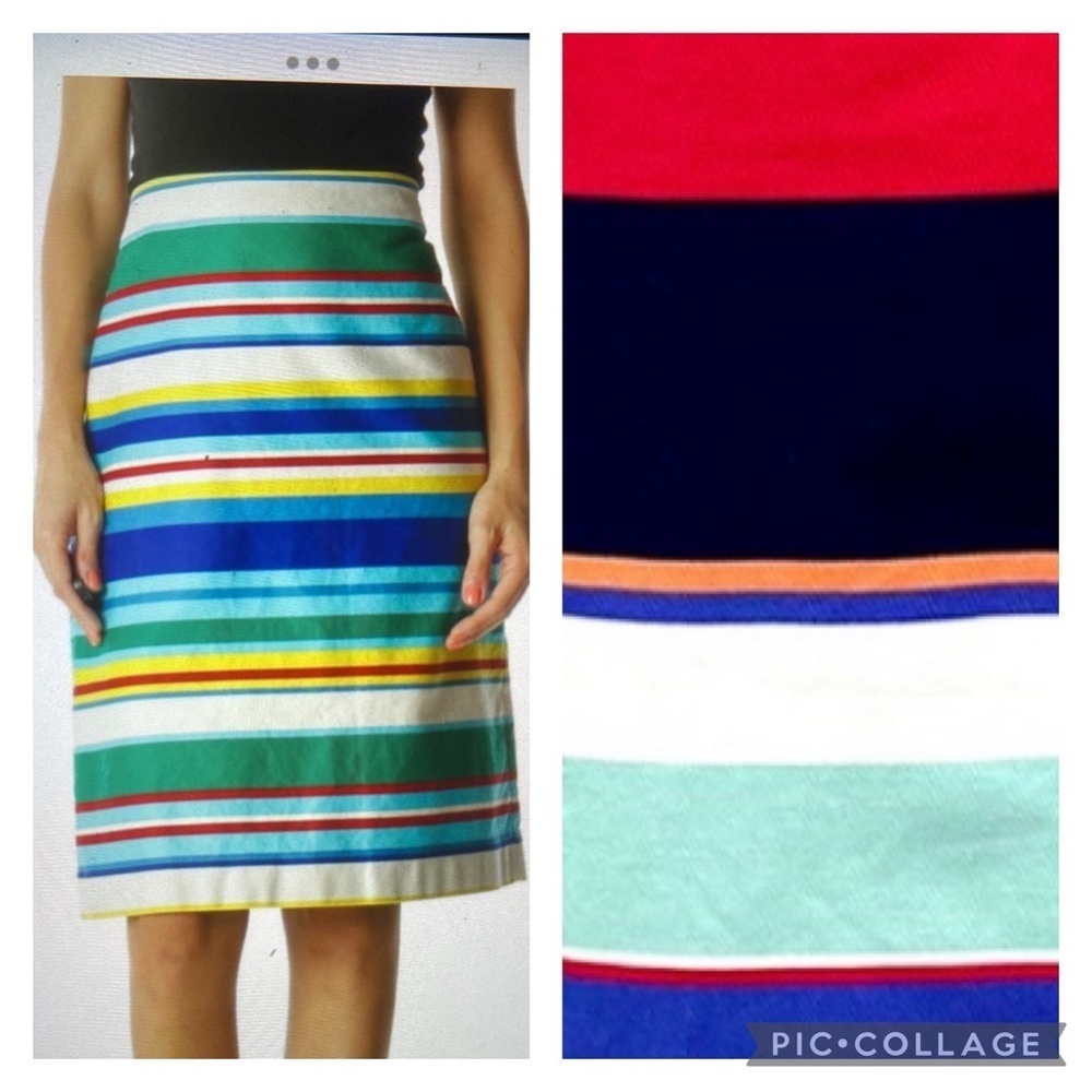 Talbots Striped Cotton Skirt